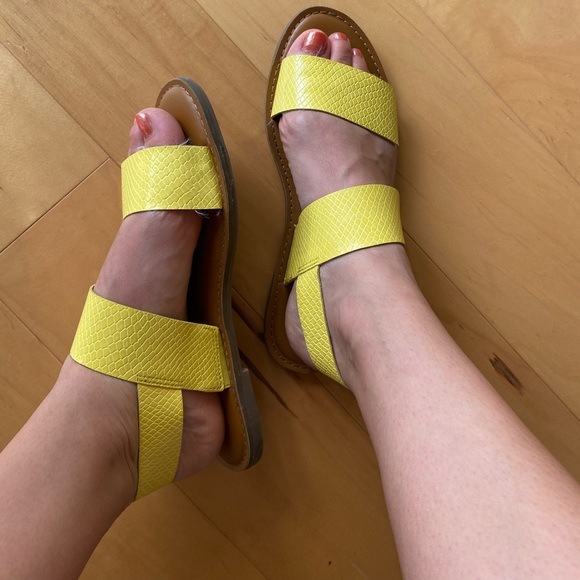 Yellow Franco Sarto Leather Sandals - Picture 3 of 7